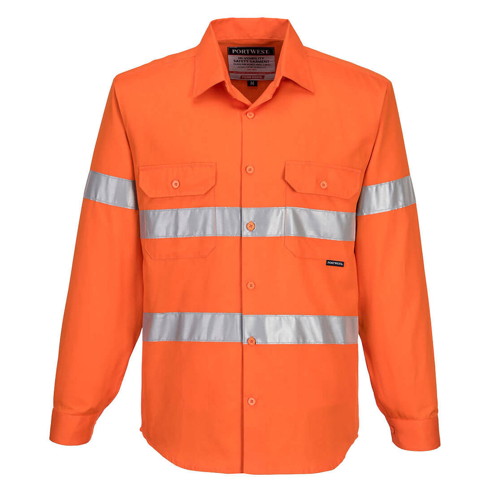 Hi-Vis Regular Weight Long Sleeve Shirt with Tape