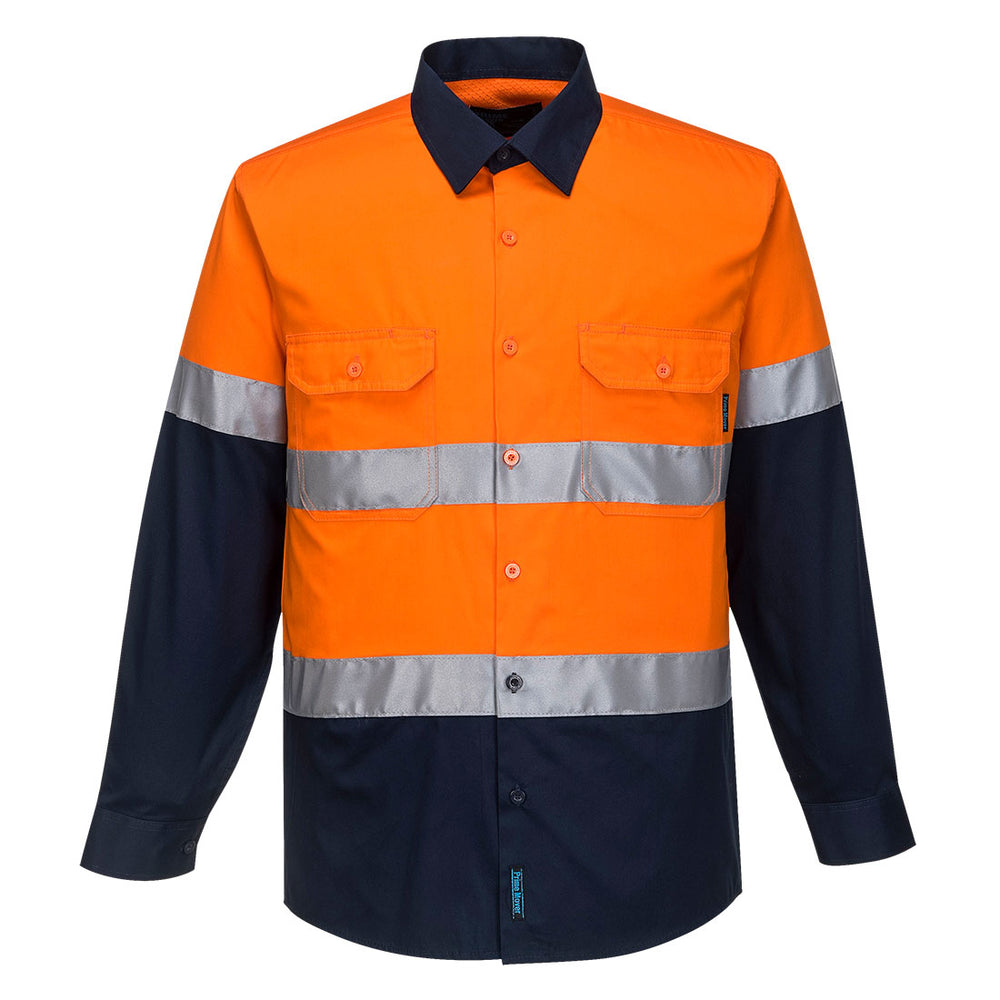 Hi-Vis Two Tone Lightweight Long Sleeve Shirt with Tape