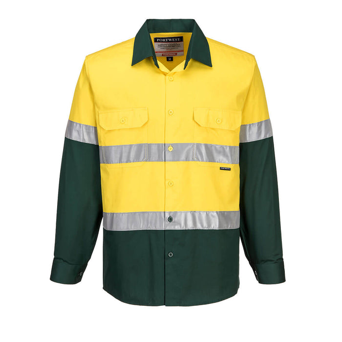 Hi-Vis Two Tone Lightweight Long Sleeve Shirt with Tape