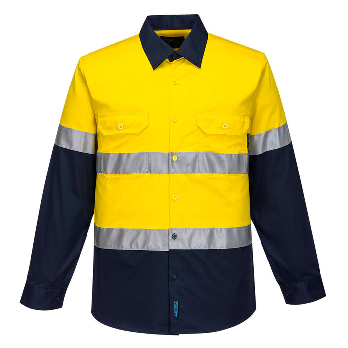 Hi-Vis Two Tone Lightweight Long Sleeve Shirt with Tape