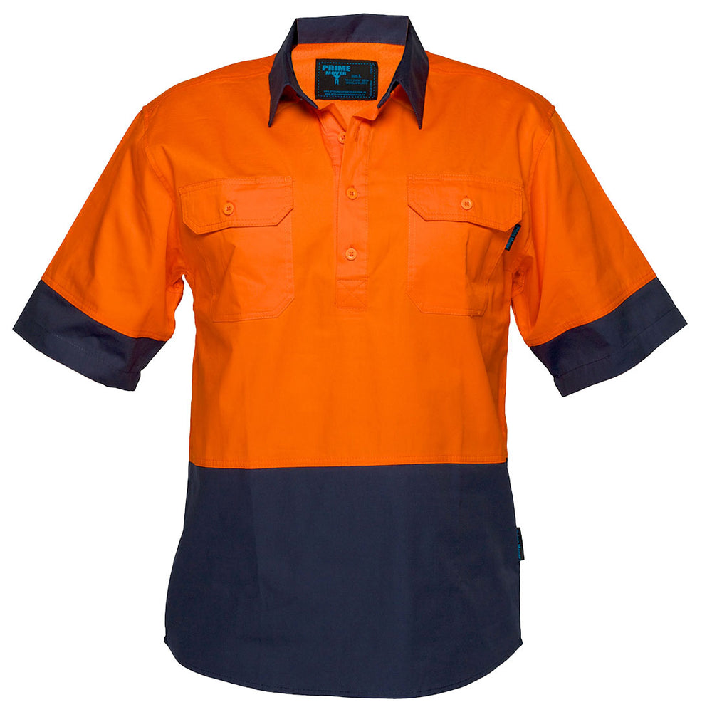 Hi-Vis Two Tone Lightweight Short Sleeve Closed Front Shirt