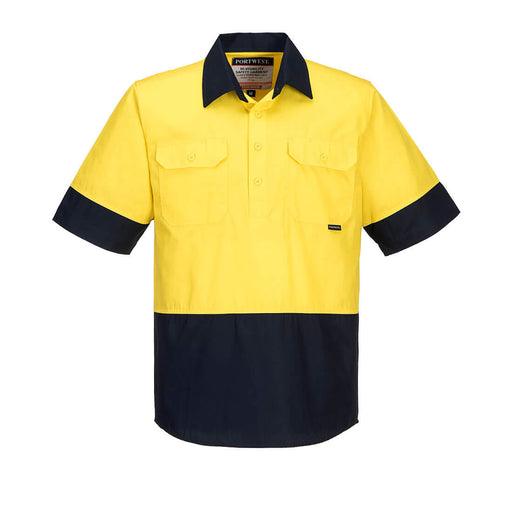 Hi-Vis Two Tone Lightweight Short Sleeve Closed Front Shirt