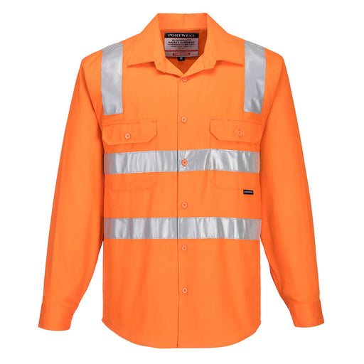 Hi-Vis Regular Weight Long Sleeve Shirt with Tape over Shoulder