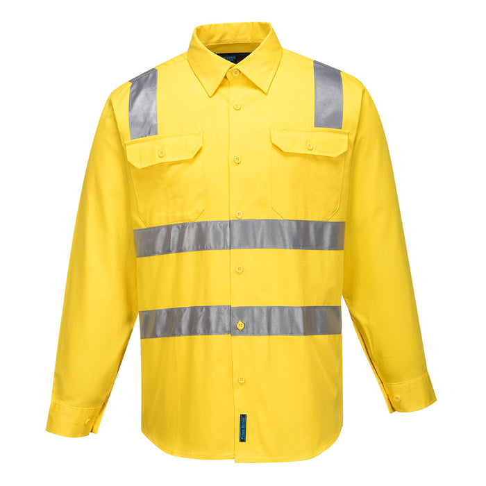 Hi-Vis Regular Weight Long Sleeve Shirt with Tape over Shoulder