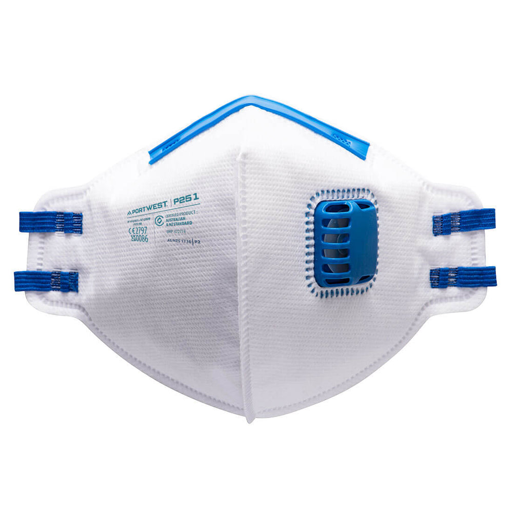 FFP2 Valved Dust Mist Fold Flat Respirator (Pk20)