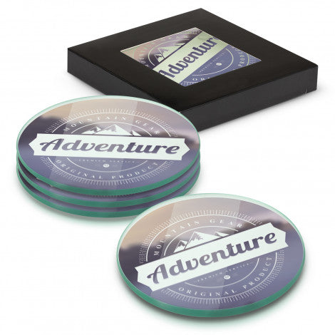 Venice Glass Coaster Set of 4 Round - Full Colour