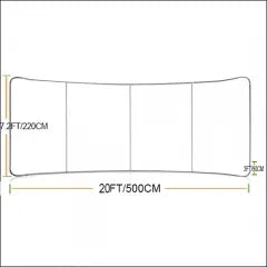 20FT/500CM(W) Curve Tension Fabric Display